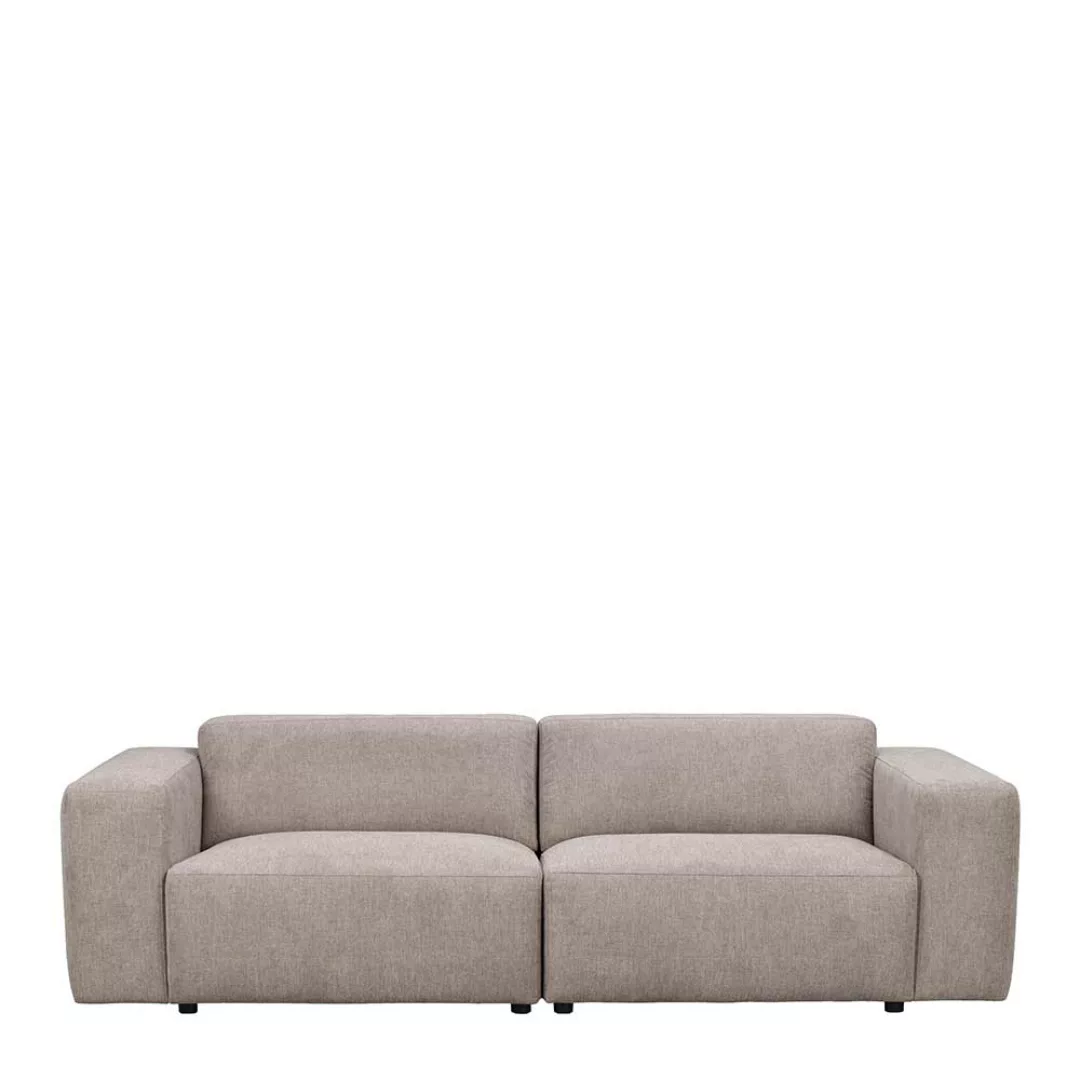 Dreier Sofa Beige Stoff in modernem Design 236 cm breit günstig online kaufen