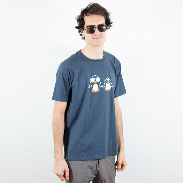 T-shirt "Pinguin", Bio-baumwolle, Bedruckt, Herren, Männer, Kurzarm, Siebdr günstig online kaufen