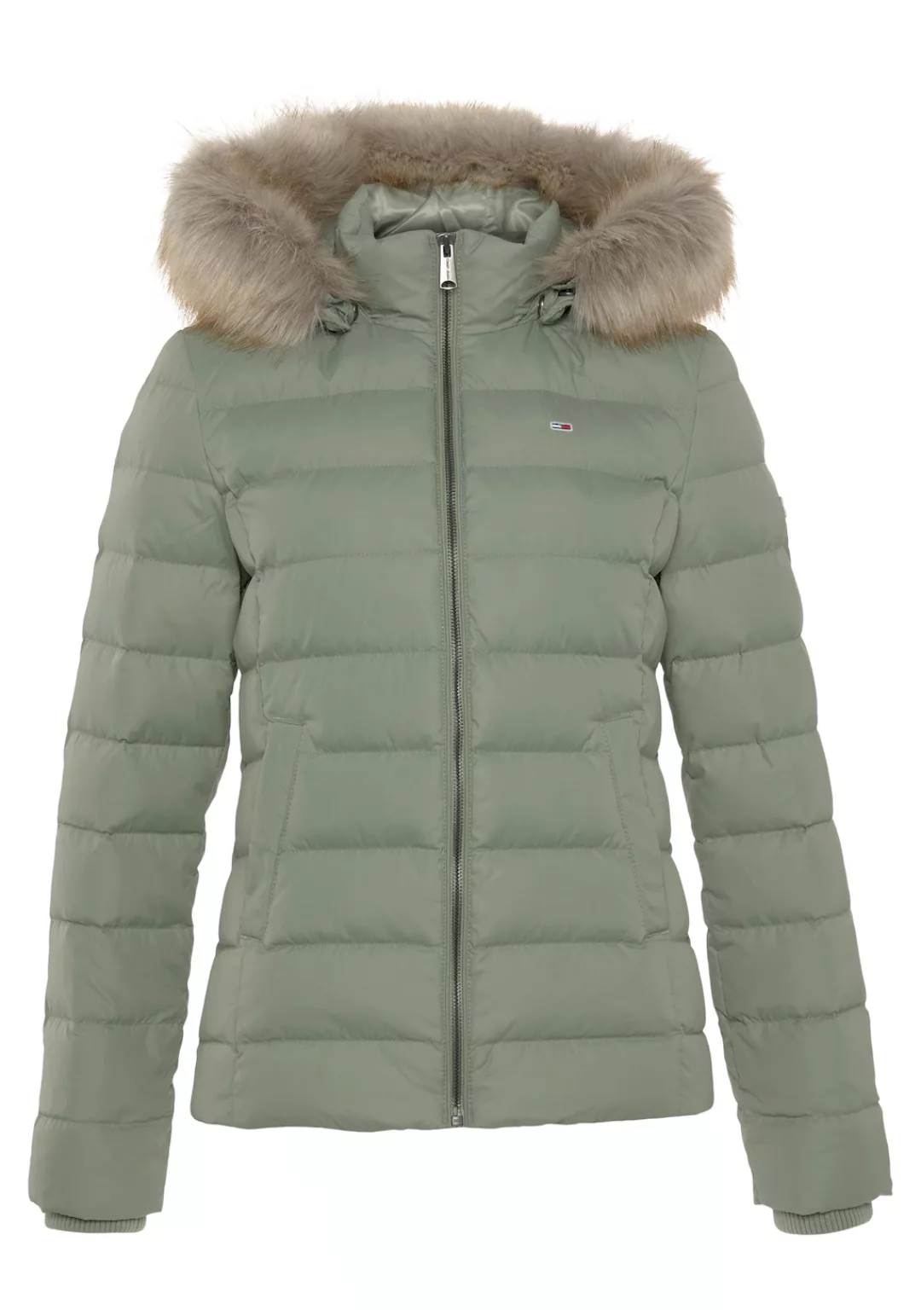 Tommy Jeans Daunenjacke BASIC HOODED DOWN JACKET mit Fellimitat an der Kapu günstig online kaufen