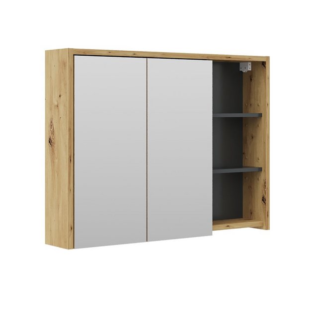 Vicco Badezimmerspiegelschrank Viola, Anthrazit/Eiche, 100 x 75 cm günstig online kaufen