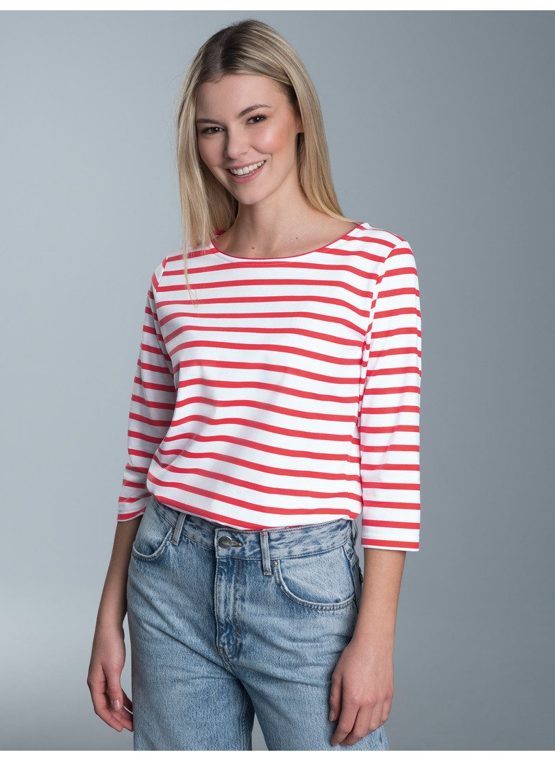 Trigema Longsleeve "TRIGEMA Dreiviertelarm Shirt mit Ringelmuster", (1 tlg. günstig online kaufen