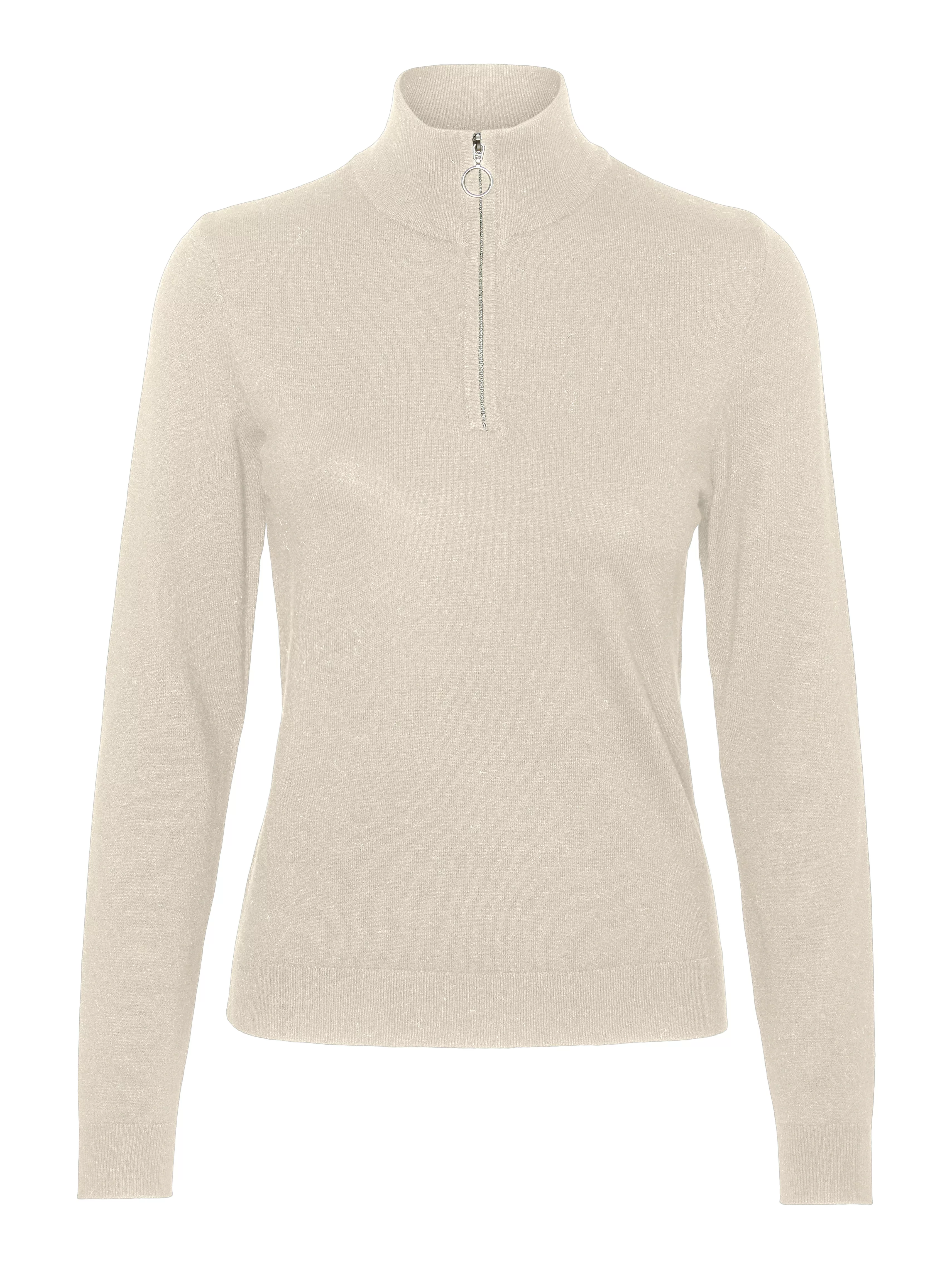 Vero Moda Stehkragenpullover "VMHAPPINESS LS HIGHNECK ZIP PULL GA BOO" günstig online kaufen