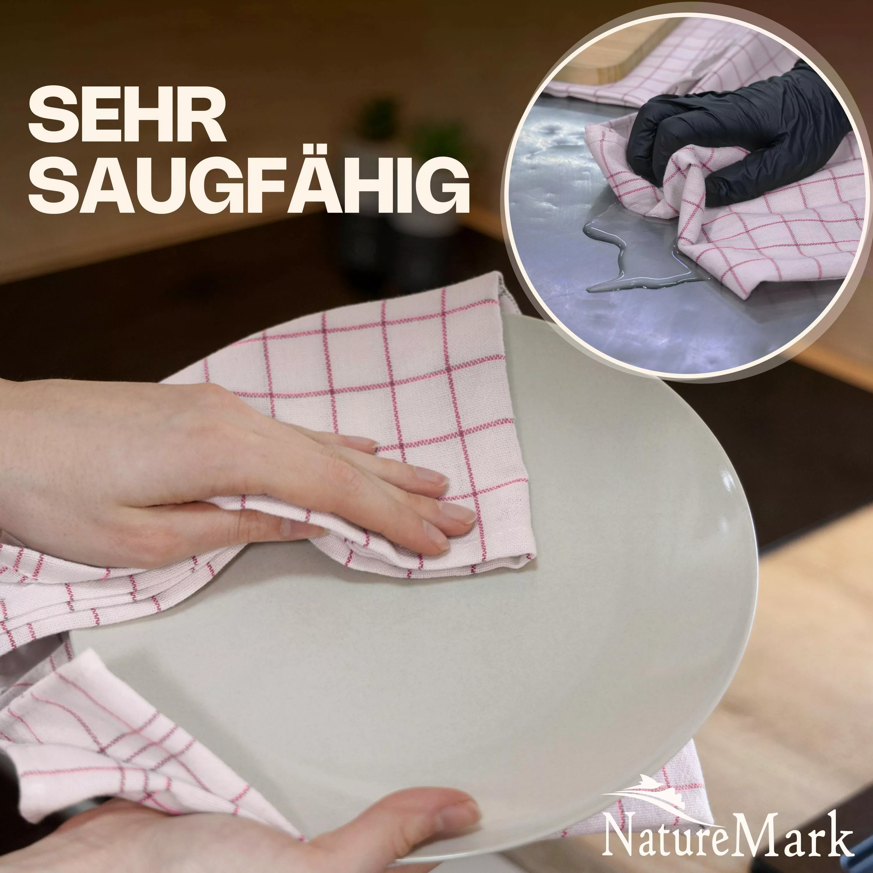 NatureMark Geschirrtuch 10er-Set Küchentücher 50x70cm, (Set, günstig online kaufen