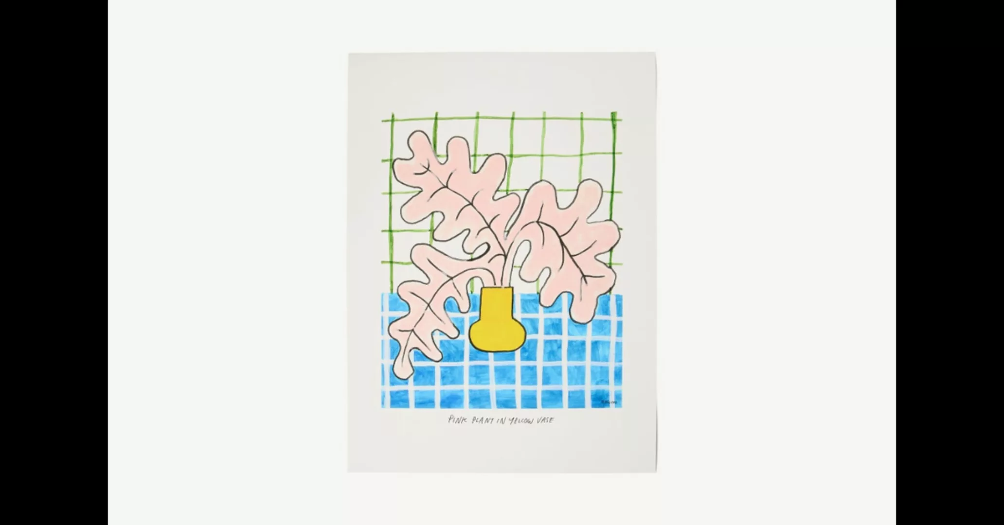 The Poster Club Pink Plant in Yellow Vase Kunstdruck von Madelen Moellard ( günstig online kaufen