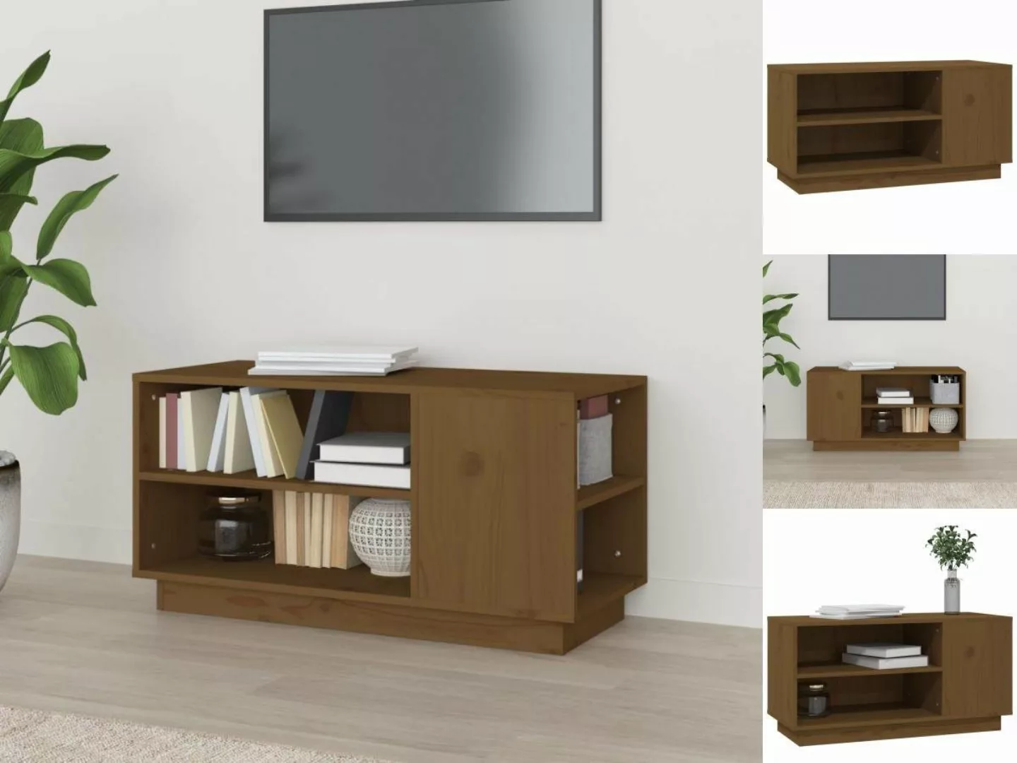 vidaXL TV-Schrank TV-Schrank Honigbraun 80x35x40,5 cm Massivholz Kiefer Low günstig online kaufen