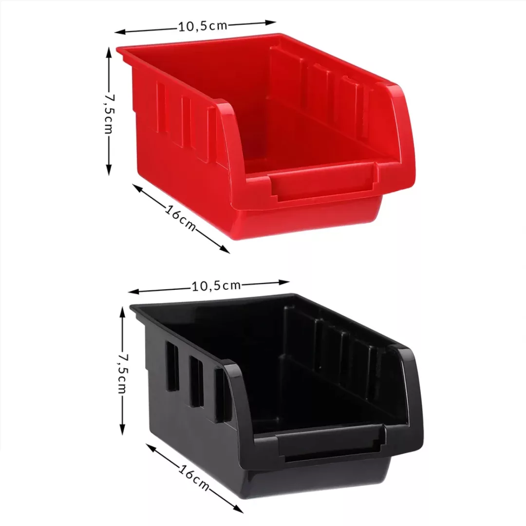 Werkzeugwand Schwarz/Rot 97-tlg. inkl. Stapelboxen günstig online kaufen