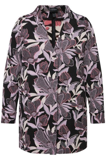 Ulla Popken Sommerjacke Jacquard-Jacke Blüten Kelchkragen günstig online kaufen