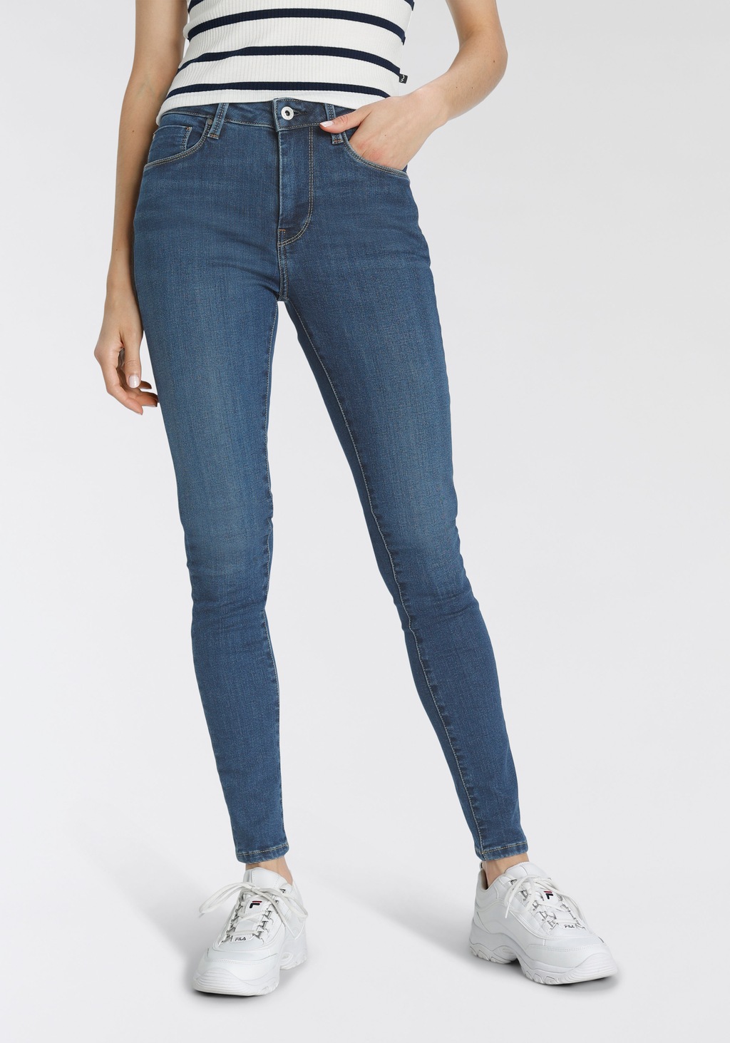 Pepe Jeans Röhrenjeans "REGENT", in Skinny Passform mit hohem Bund aus seid günstig online kaufen