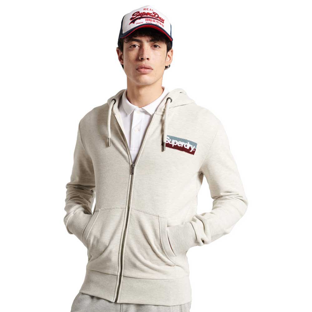 Superdry Core Logo Workwear Sweatshirt Mit Reißverschluss S Off White Marl günstig online kaufen