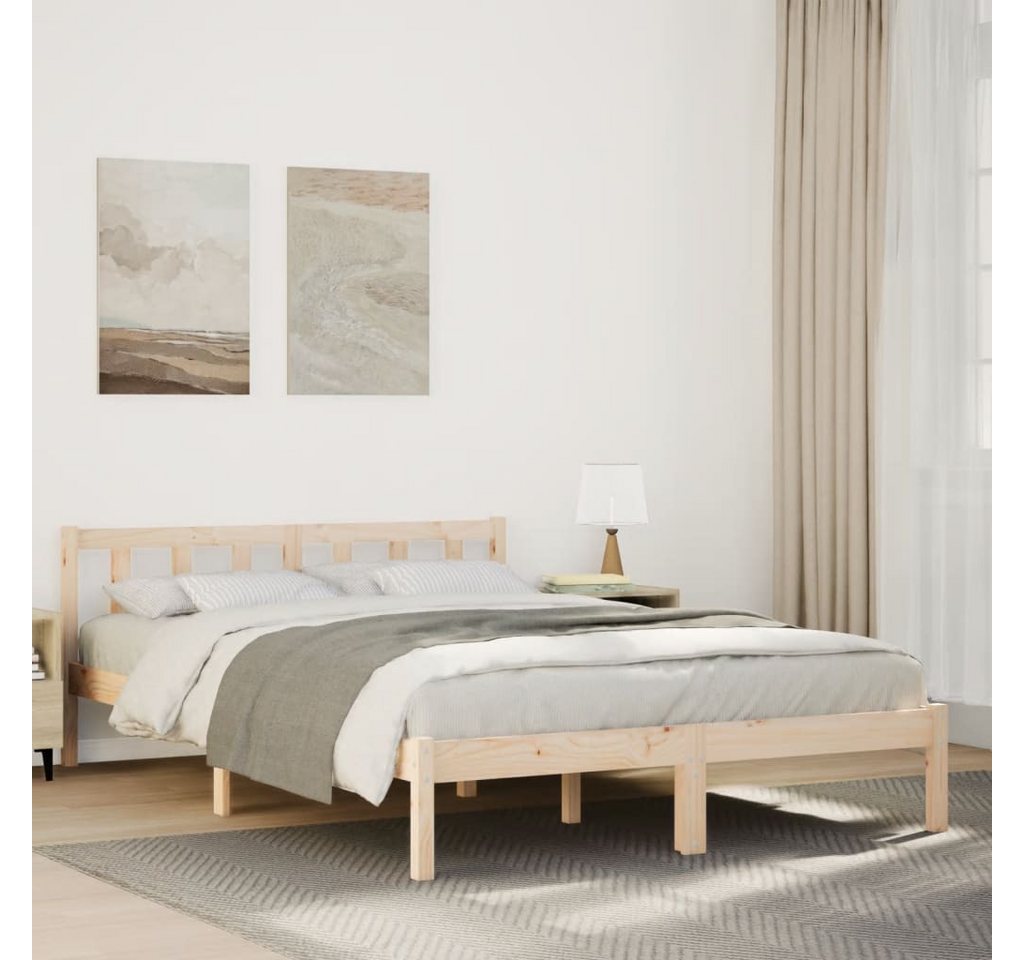 vidaXL Bett, Massivholzbett Extra Lang ohne Matratze 160x220 Kiefernholz günstig online kaufen