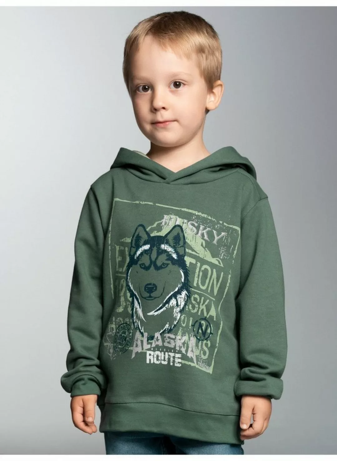 Trigema Kapuzensweatshirt TRIGEMA Hoodie mit großem Husky-Printmotiv günstig online kaufen