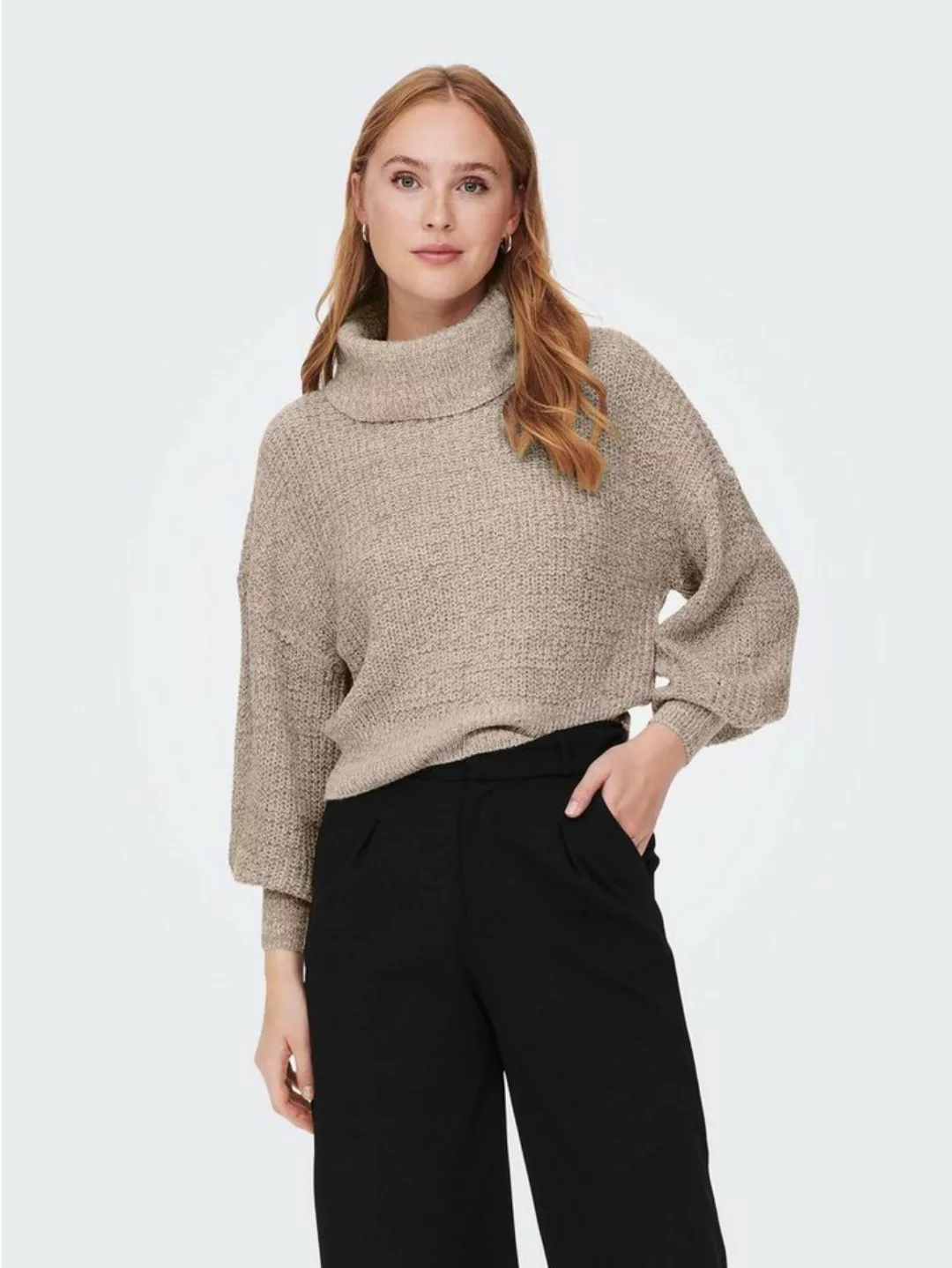 JACQUELINE de YONG Strickpullover Rollkragen Strick Pullover Puffärmel JDYM günstig online kaufen