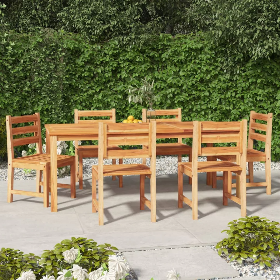 Vidaxl 7-tlg. Garten-essgruppe Massivholz Teak günstig online kaufen