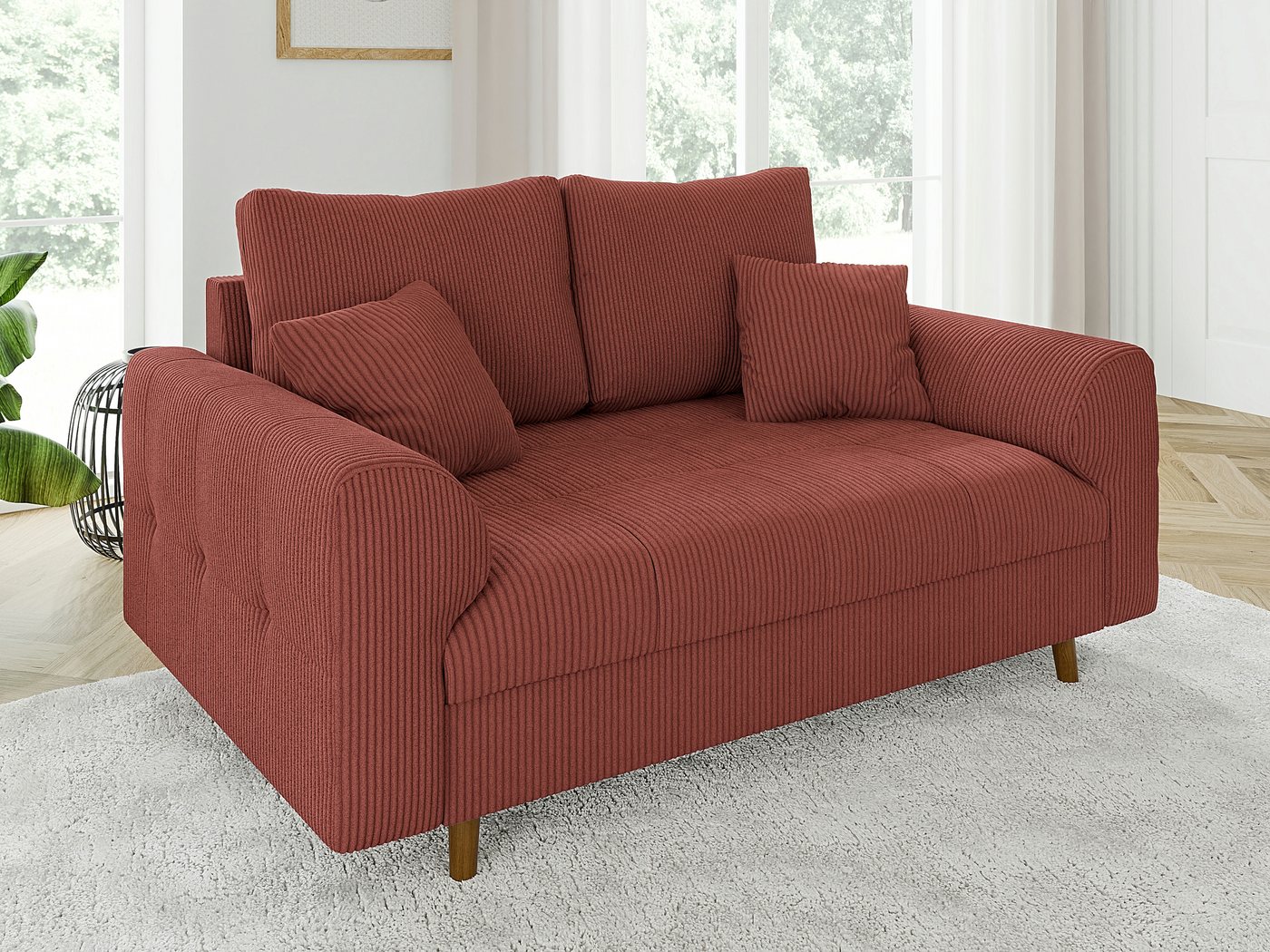 S-Style Möbel Sofa 2 sitzer Zara mit Holzfüßen im skandinavischen Stil aus günstig online kaufen