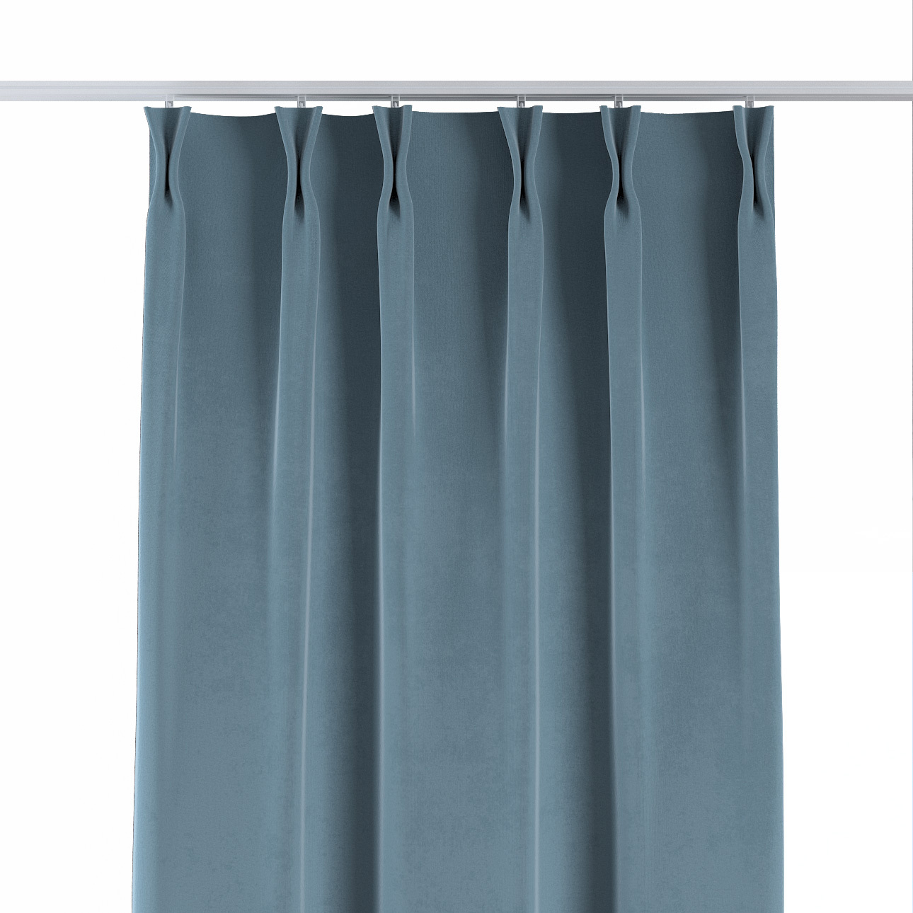 Vorhang mit flämischen 2-er Falten, blau, Crema (179-28) günstig online kaufen