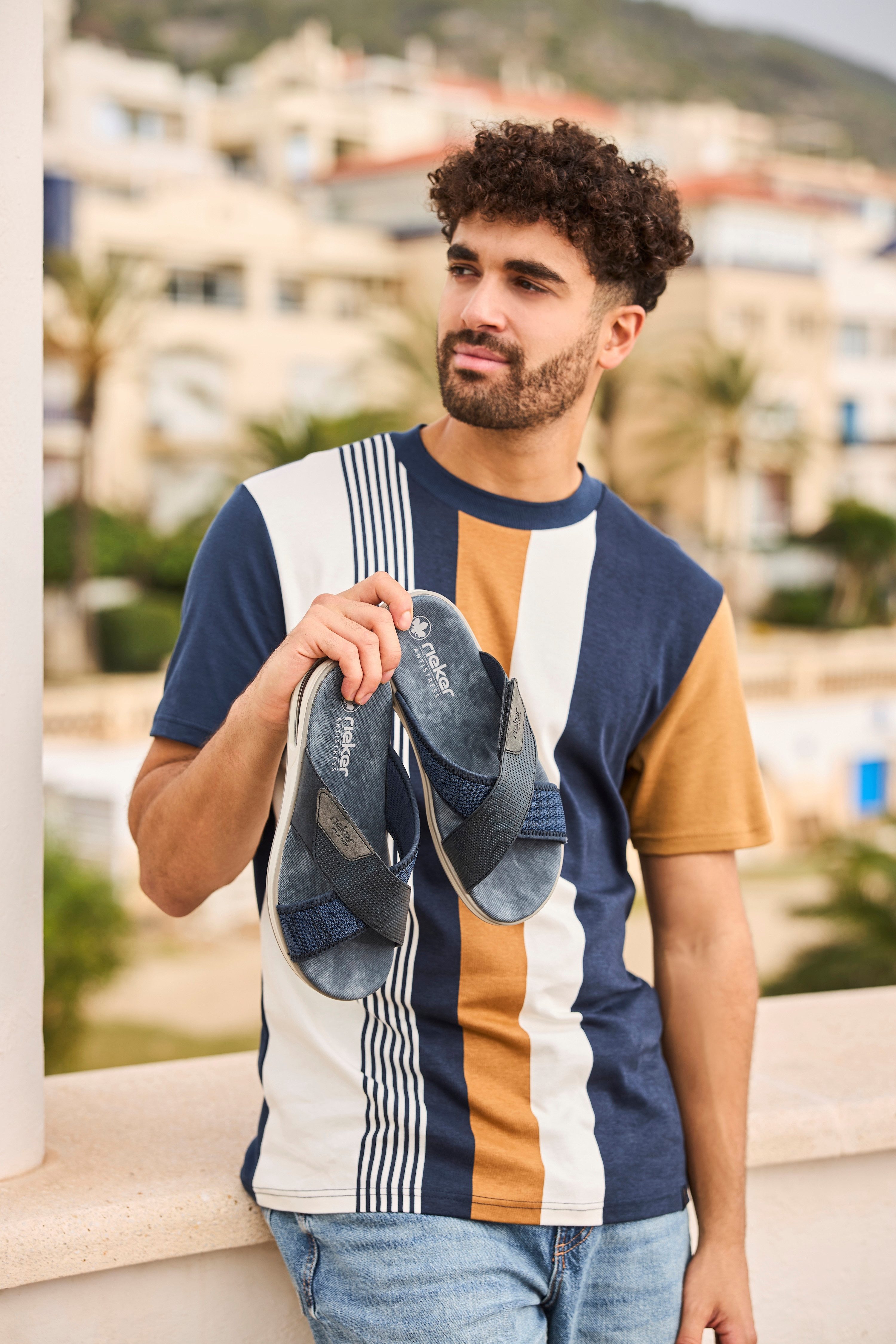 Rieker Pantolette, Sommerschuh, Strandschuh, Schlappen, Hausschuh mit Klett günstig online kaufen