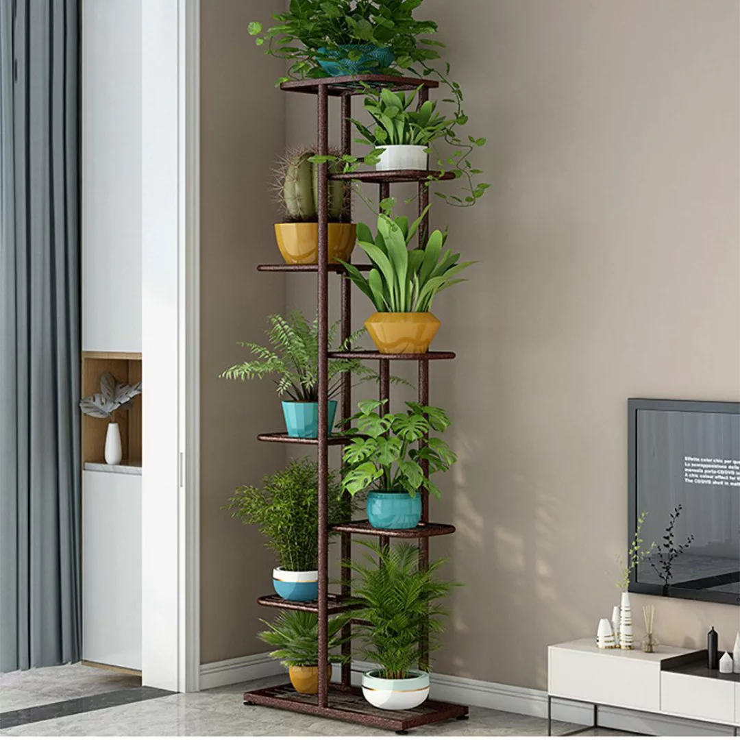 GarveeMore Blumenständer 8-stöckiger Metall-Pflanzenständer, Innen Außen günstig online kaufen