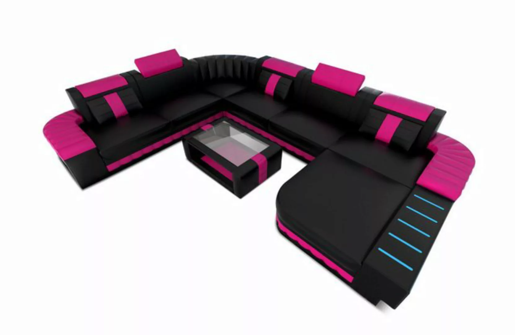 Sofa Dreams Wohnlandschaft XXL Ledersofa Bellagio U Form Mini, Designersofa günstig online kaufen