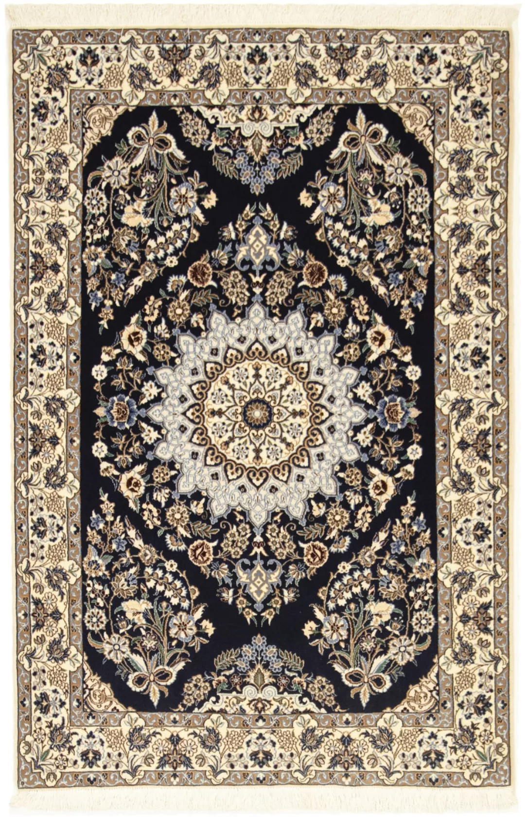 morgenland Teppich »Nain 6la Teppich handgeknüpft blau«, rechteckig, handge günstig online kaufen