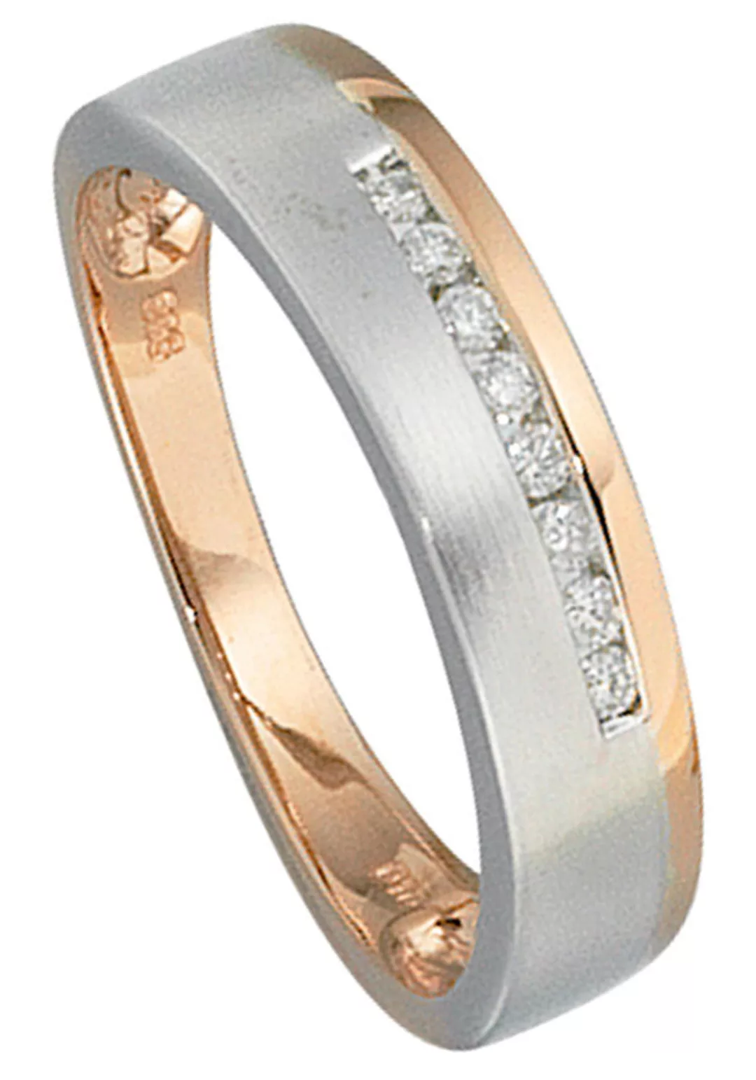 JOBO Diamantring, 585 Gold bicolor mit 8 Diamanten günstig online kaufen