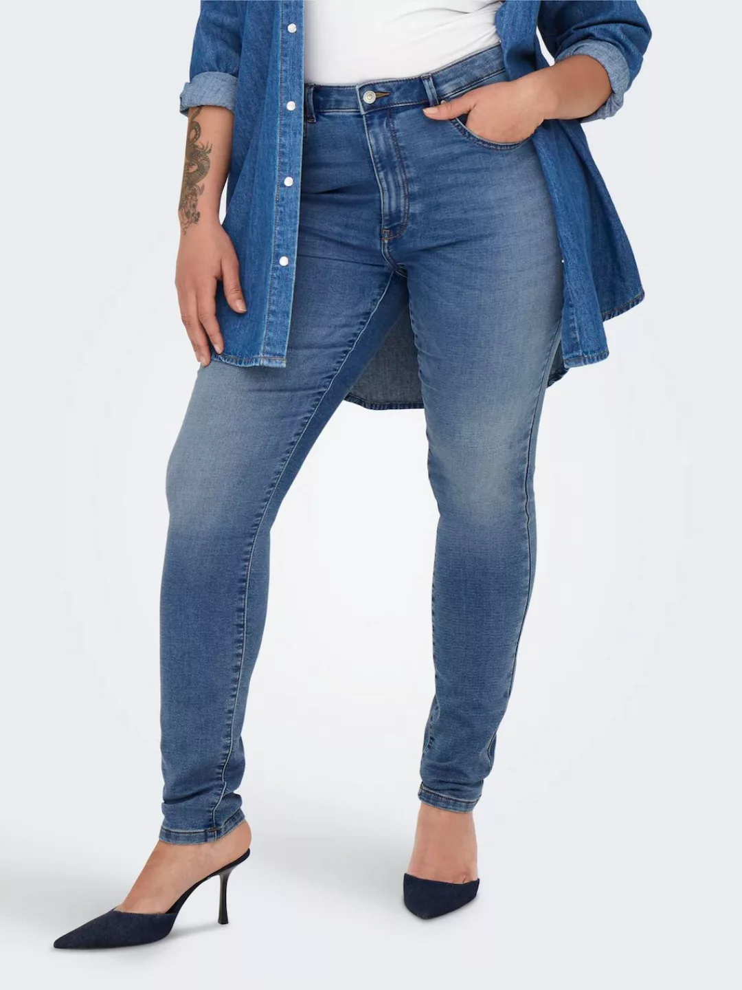 ONLY CARMAKOMA Skinny-fit-Jeans "CARFOREVER HIGH HW SKINNY JOGG DNM BJ" günstig online kaufen