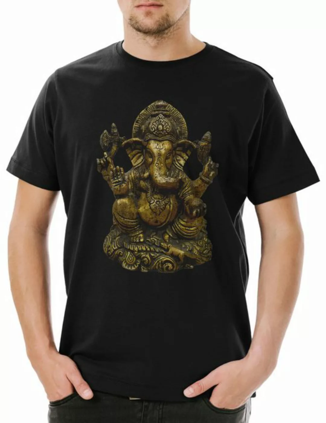 Urban Backwoods Print-Shirt Ganesha Vintage Herren T-Shirt OM Buddhismus Hi günstig online kaufen