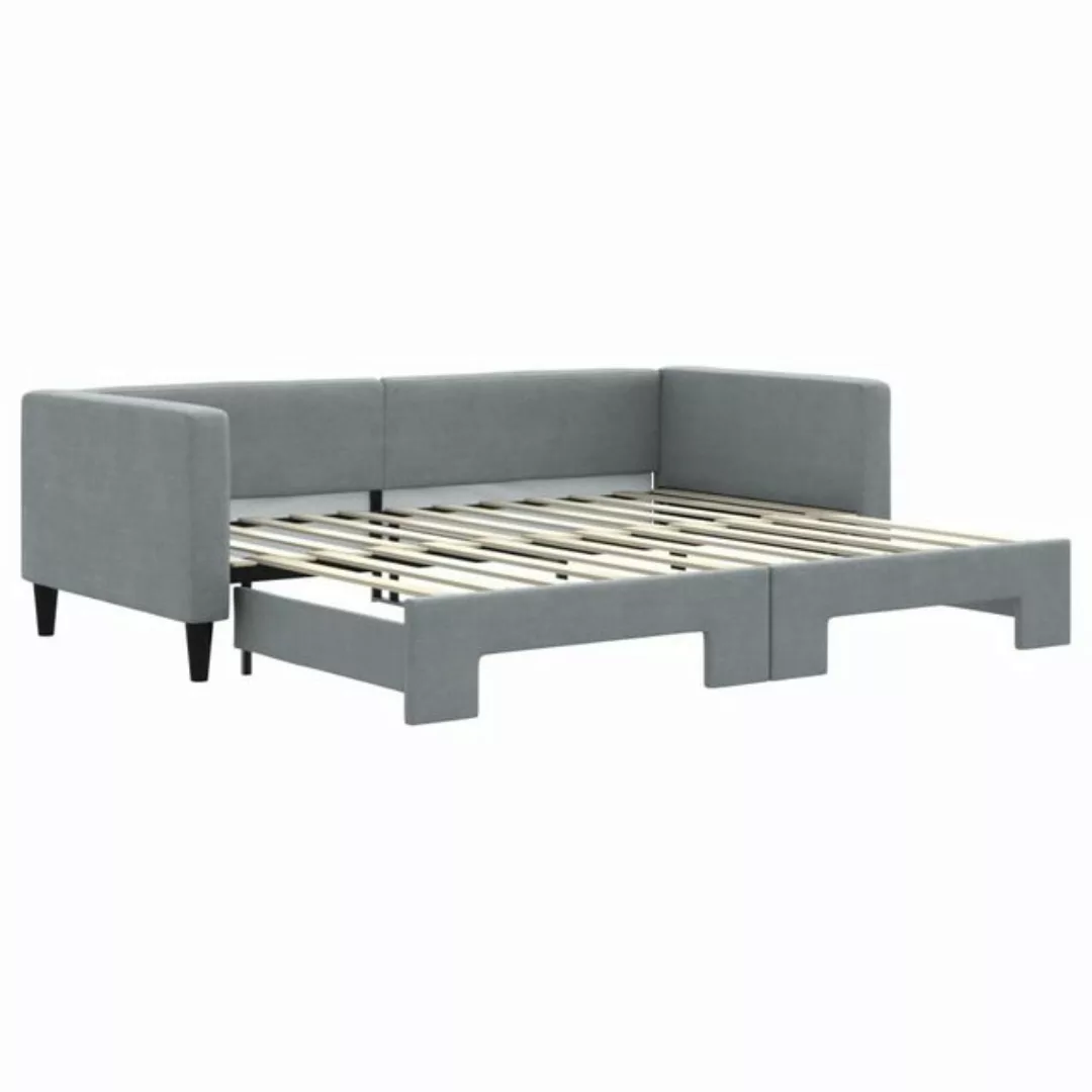 vidaXL Bett Tagesbett Ausziehbar Hellgrau 90x200 cm Stoff günstig online kaufen