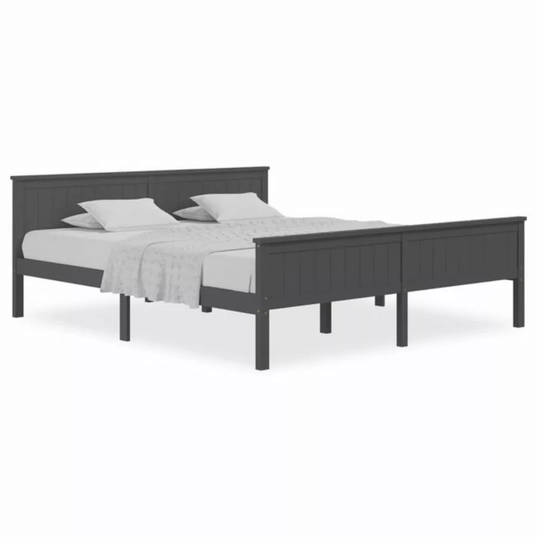 furnicato Bett Massivholzbett Grau Kiefer 180x200 cm günstig online kaufen
