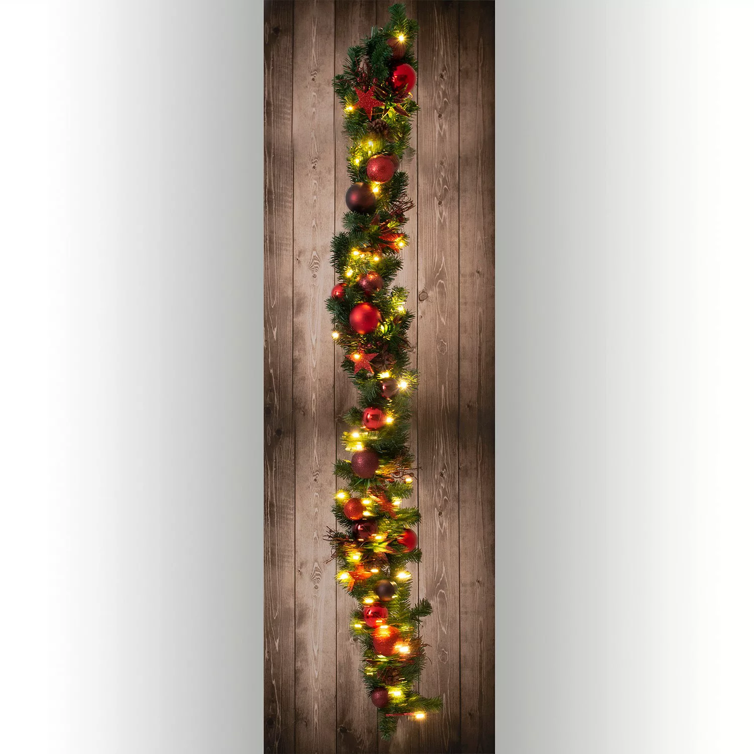 Näve Leuchten LED-Dekoartikel Noel rot Metall B/H/T: ca. 12x20x100 cm günstig online kaufen