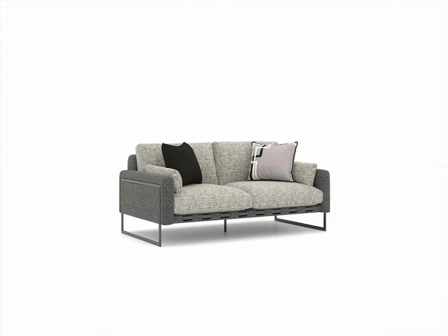 JVmoebel 2-Sitzer Zweisitzer Sofa Polster Textil Grau Polstermöbel Wohnzimm günstig online kaufen