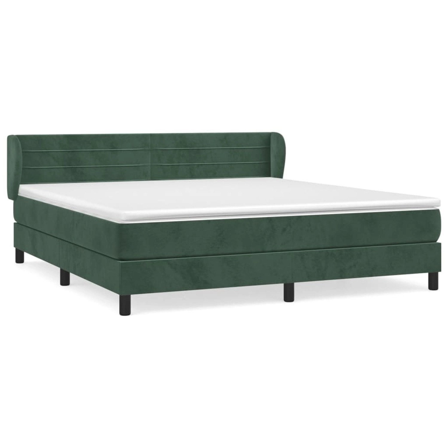 vidaXL Boxspringbett mit Matratze Dunkelgrün 160x200 cm Samt1467303 günstig online kaufen