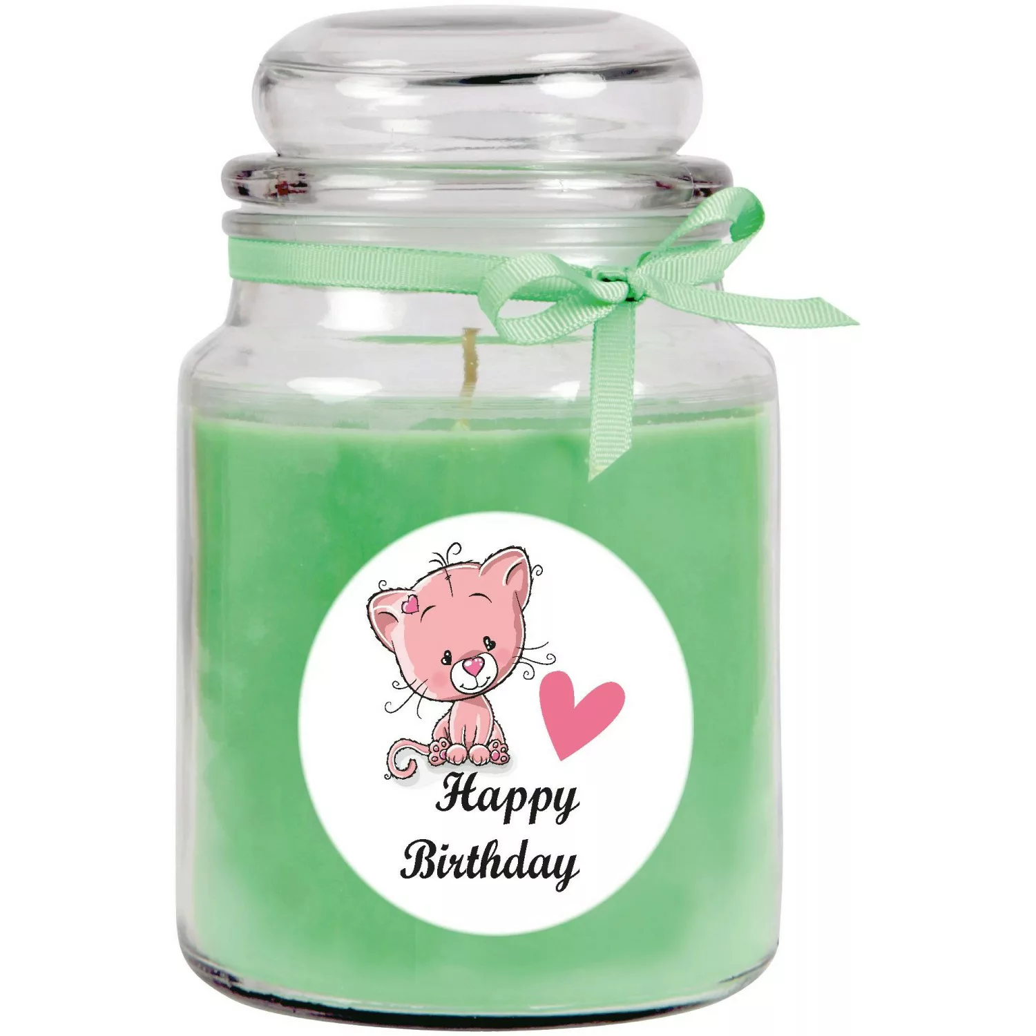 HS Candle Duftkerze & Glas Happy Birthday Bonbon Katze Coconut Limes günstig online kaufen