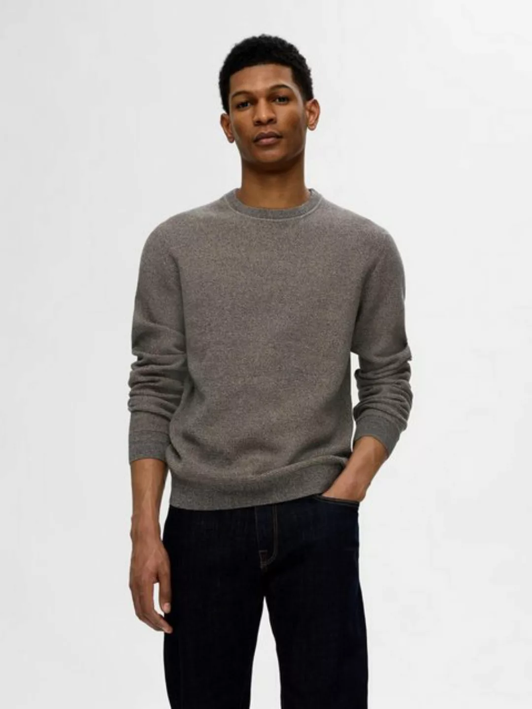 SELECTED HOMME Strickpullover SLHROSS LS KNIT STRUCTURE CREW NECK NOOS günstig online kaufen