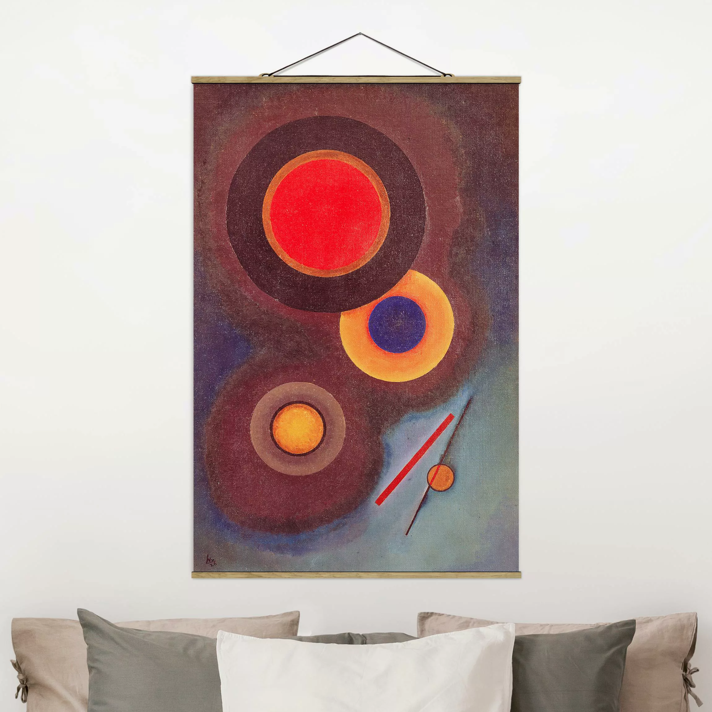 Stoffbild Abstrakt mit Posterleisten - Hochformat Wassily Kandinsky - Kreis günstig online kaufen