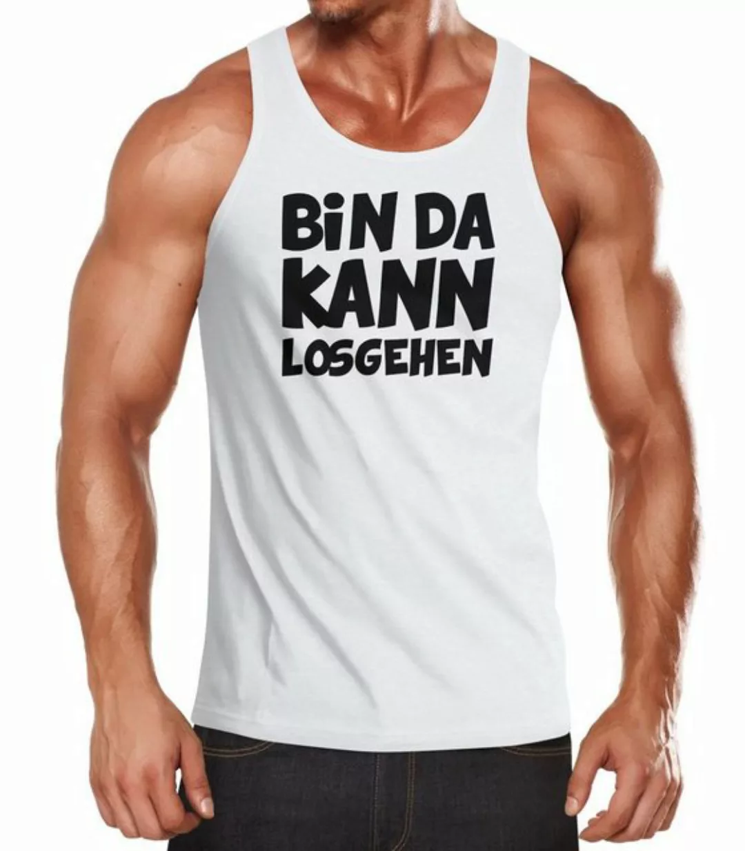 MoonWorks Tanktop Herren Tanktop Spruch Bin da kann losgehen Muskelshirt Mo günstig online kaufen