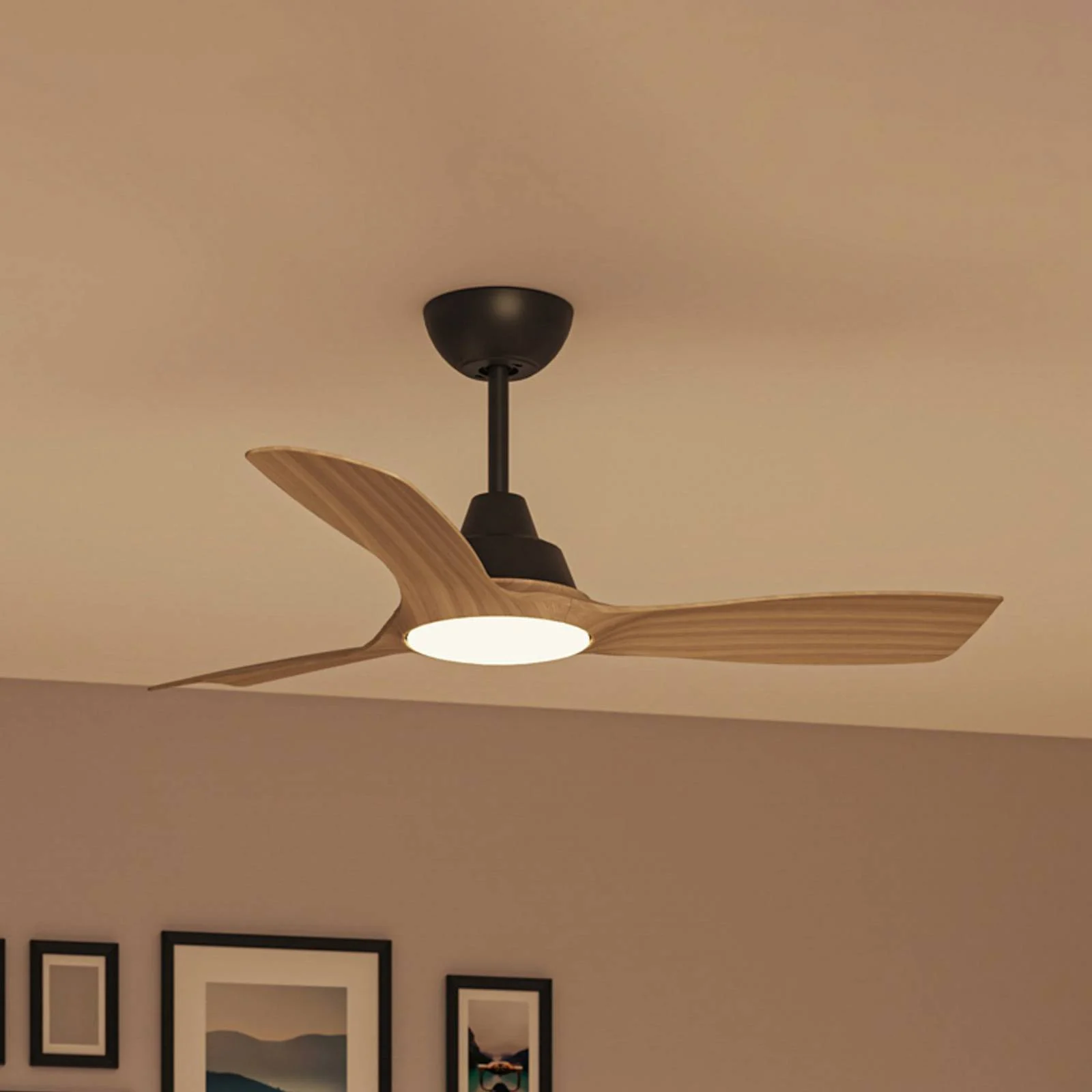 Philips LED-Ventilator Olas, Ø 106 cm, braun/schwarz, leise günstig online kaufen