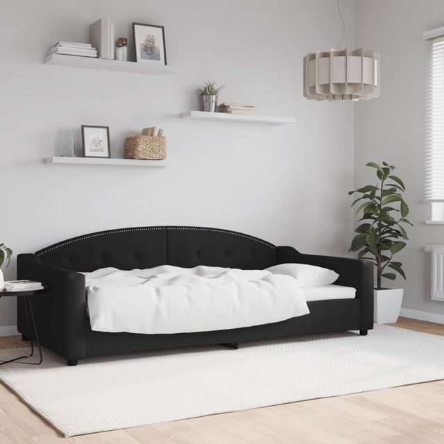 vidaXL Gästebett Tagesbett Schwarz 100x200 cm Stoff Gästebett Schlafsofa Sc günstig online kaufen