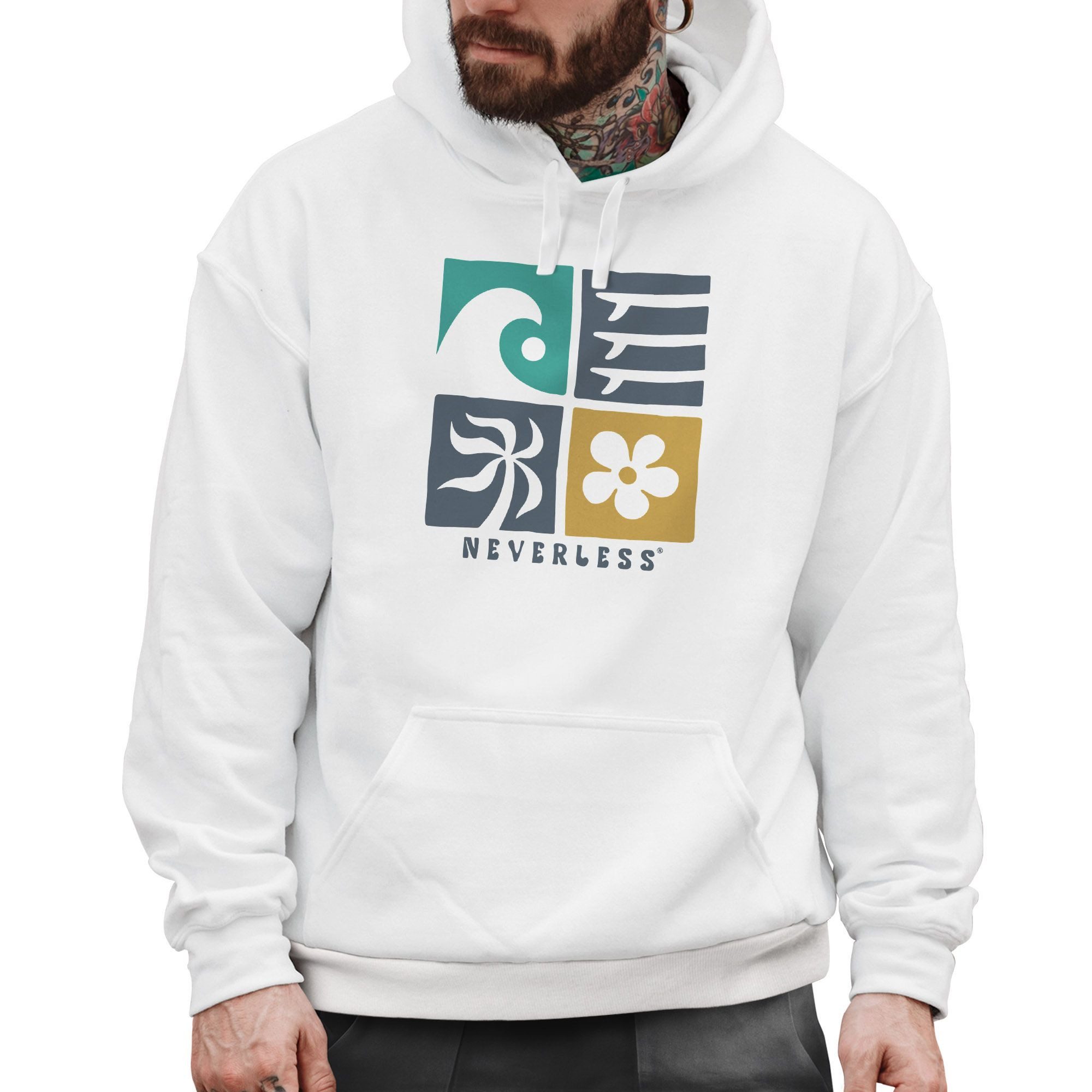 Neverless Hoodie Hoodie Herren Print Surfing günstig online kaufen