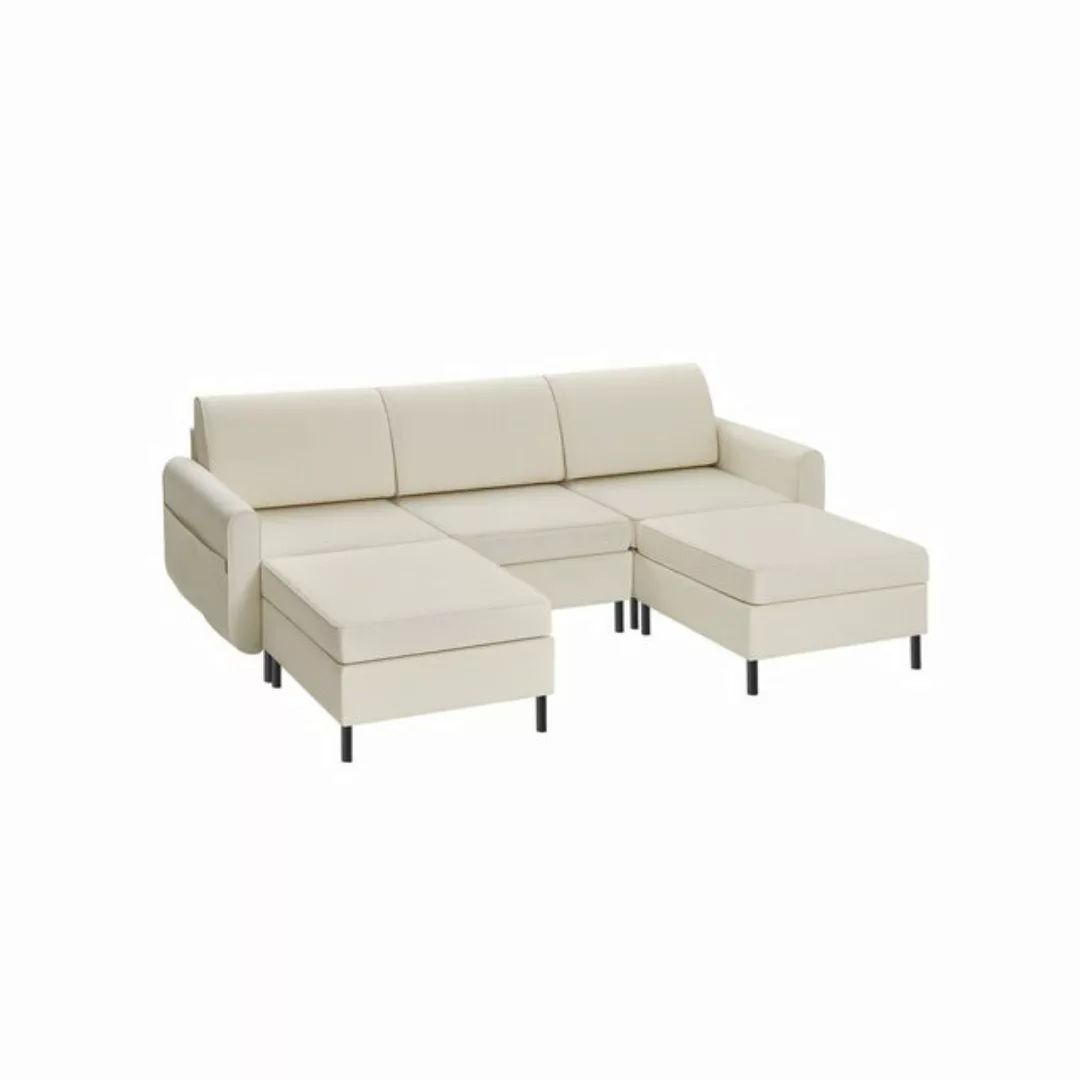 VASAGLE Ecksofa, 5 Teile, Modulares Sofa, 5-Sitzer, Schlafsofa, U-förmiger günstig online kaufen