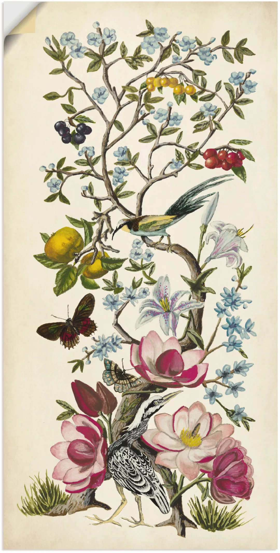 Artland Wandbild "Chinoiserie Natur II", Pflanzen, (1 St.), als Alubild, Ou günstig online kaufen
