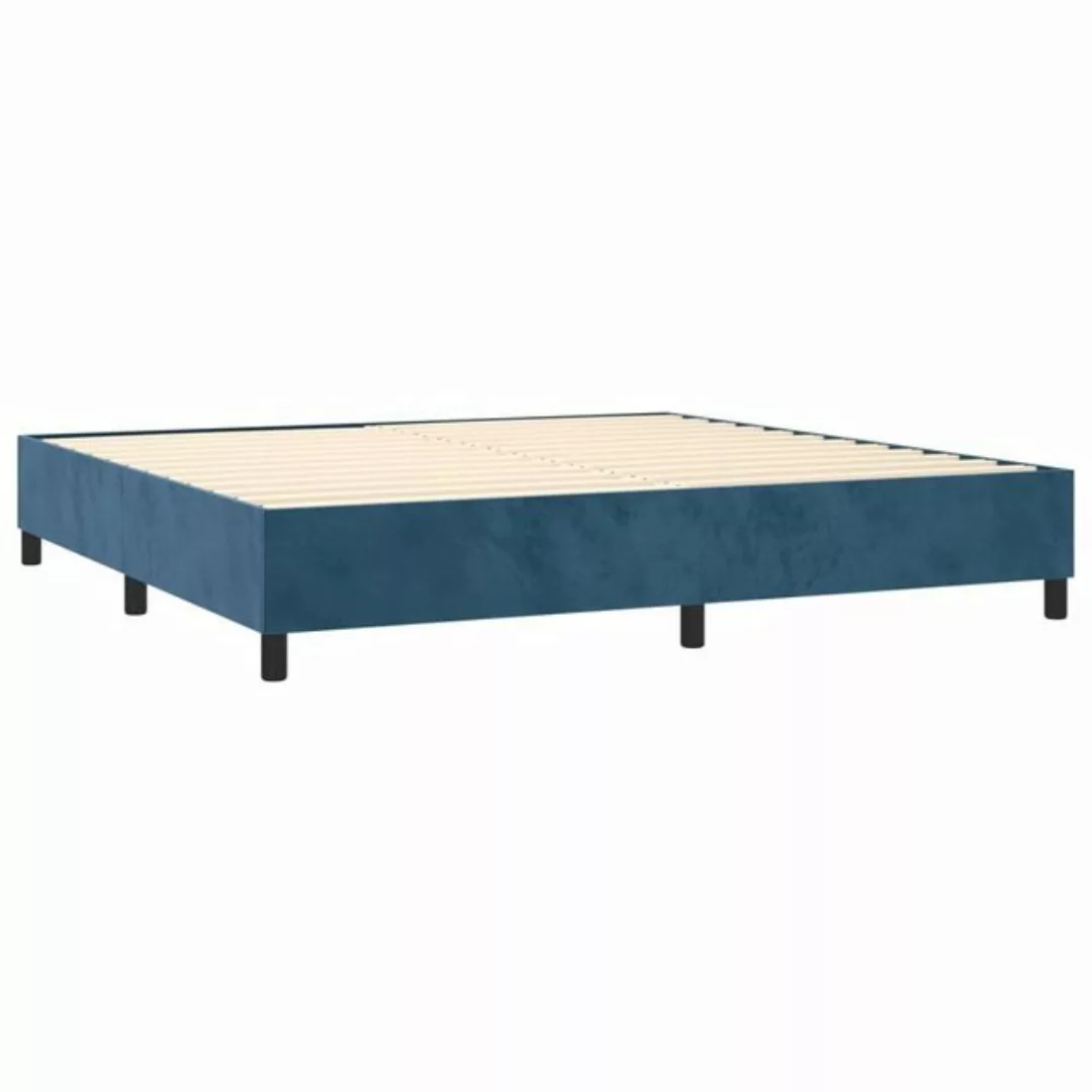 furnicato Bett Boxspringbett mit Matratze Dunkelblau 200x200 cm Samt (1-tlg günstig online kaufen