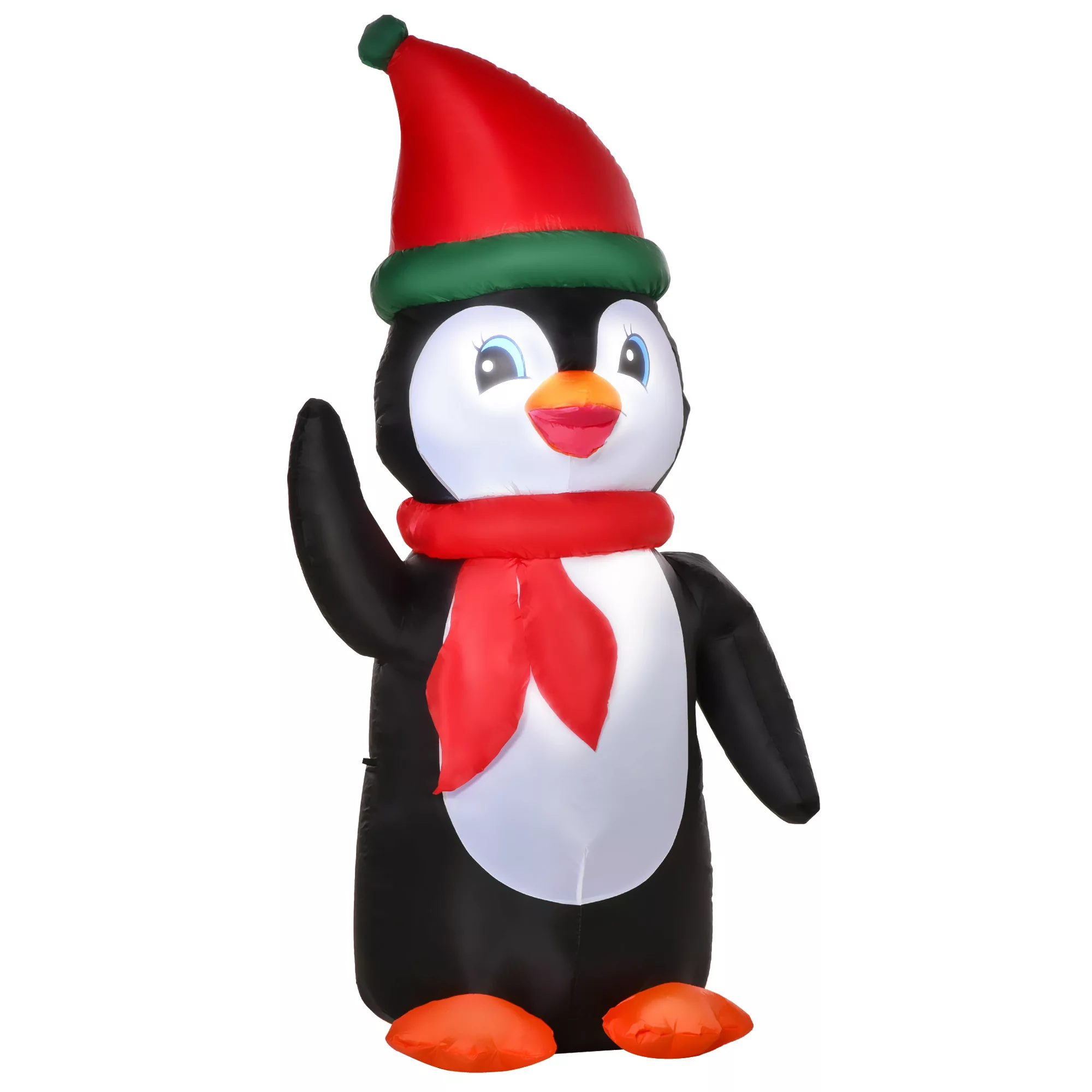 HOMCOM Aufblasbarer Weihnachts-Pinguin 1,6 m mit Lichtern, beleuchtete Part günstig online kaufen