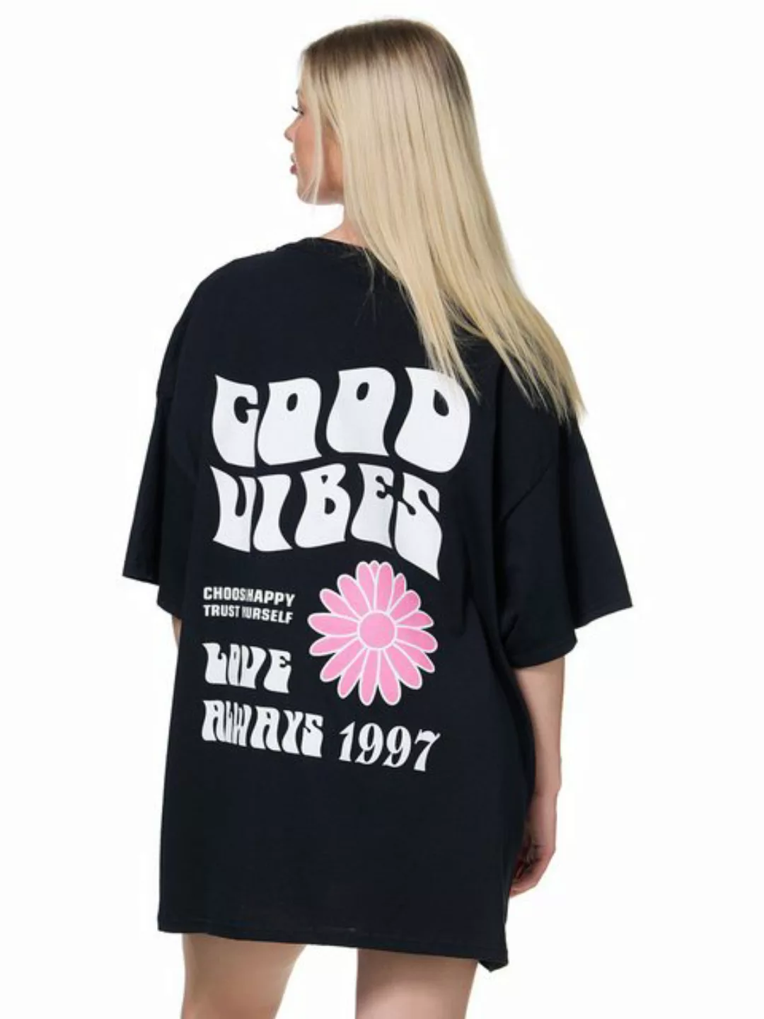 Worldclassca T-Shirt Worldclassca Oversized Print GOOD VIBES T-Shirt lang S günstig online kaufen