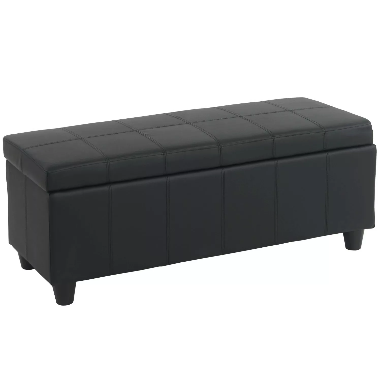MCW Aufbewahrungs-Truhe Kriens Kunstleder 45x114x45cm Schwarz Matt günstig online kaufen