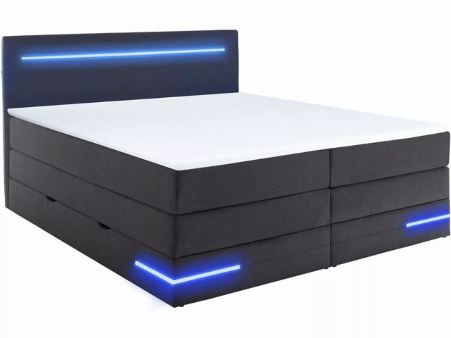 wonello Boxspringbett Daytona, mit LED Beleuchtung und Topper, wahlweise mi günstig online kaufen