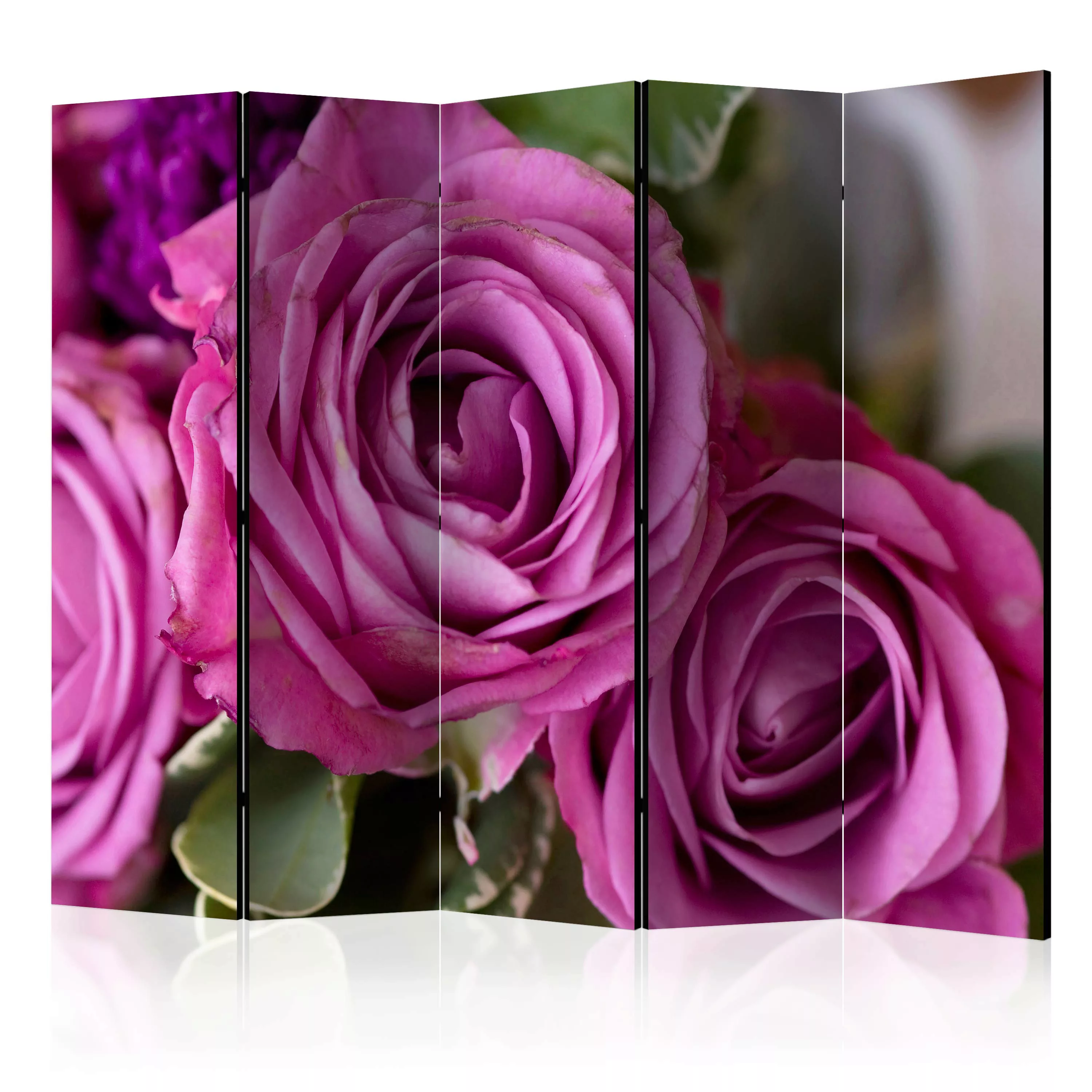 5-teiliges Paravent - Bunch Of Lila Flowers Ii [room Dividers] günstig online kaufen