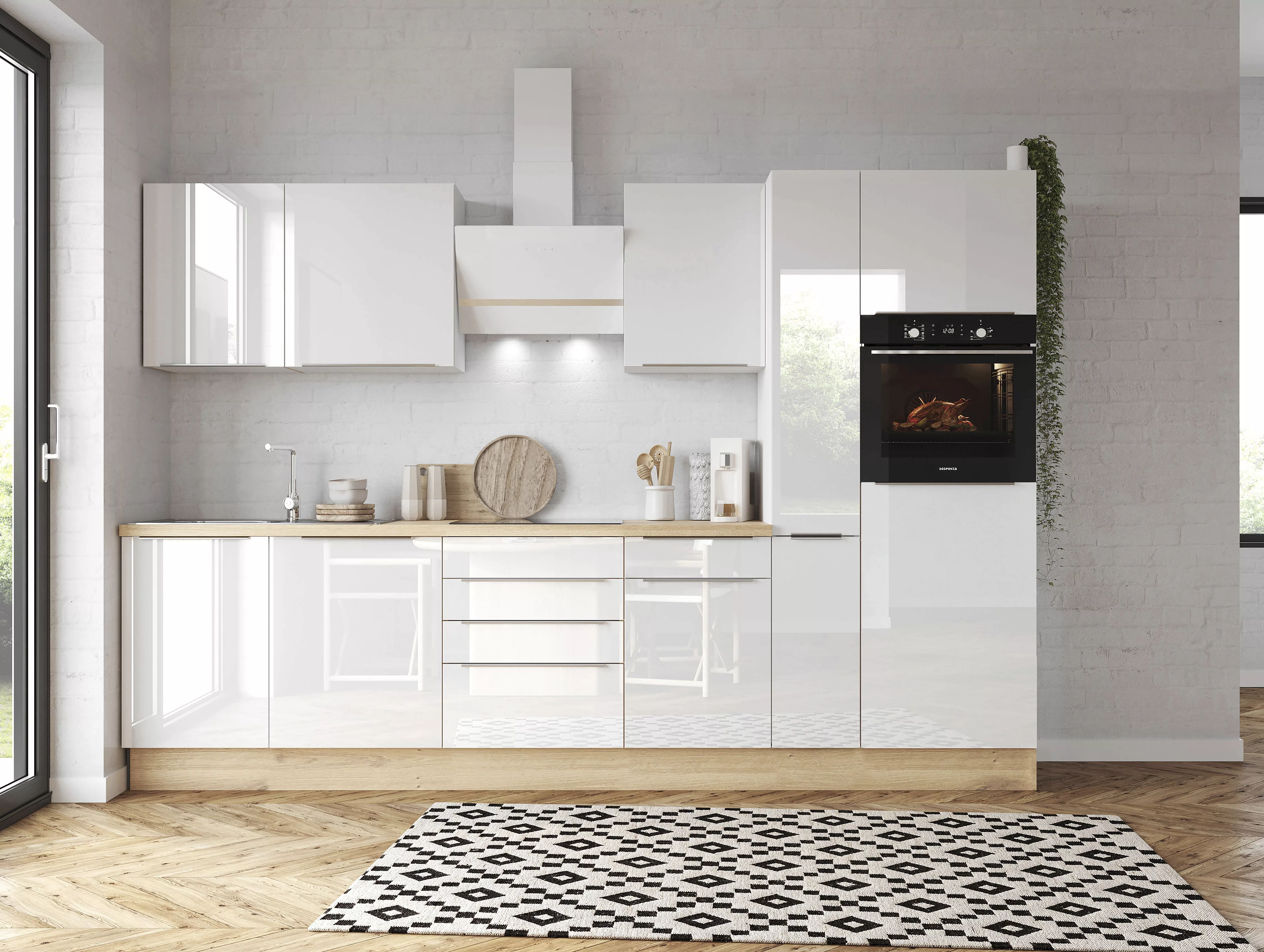 RESPEKTA Küchenzeile "Safado aus der Serie Marleen", Breite 310 cm, mit Sof günstig online kaufen