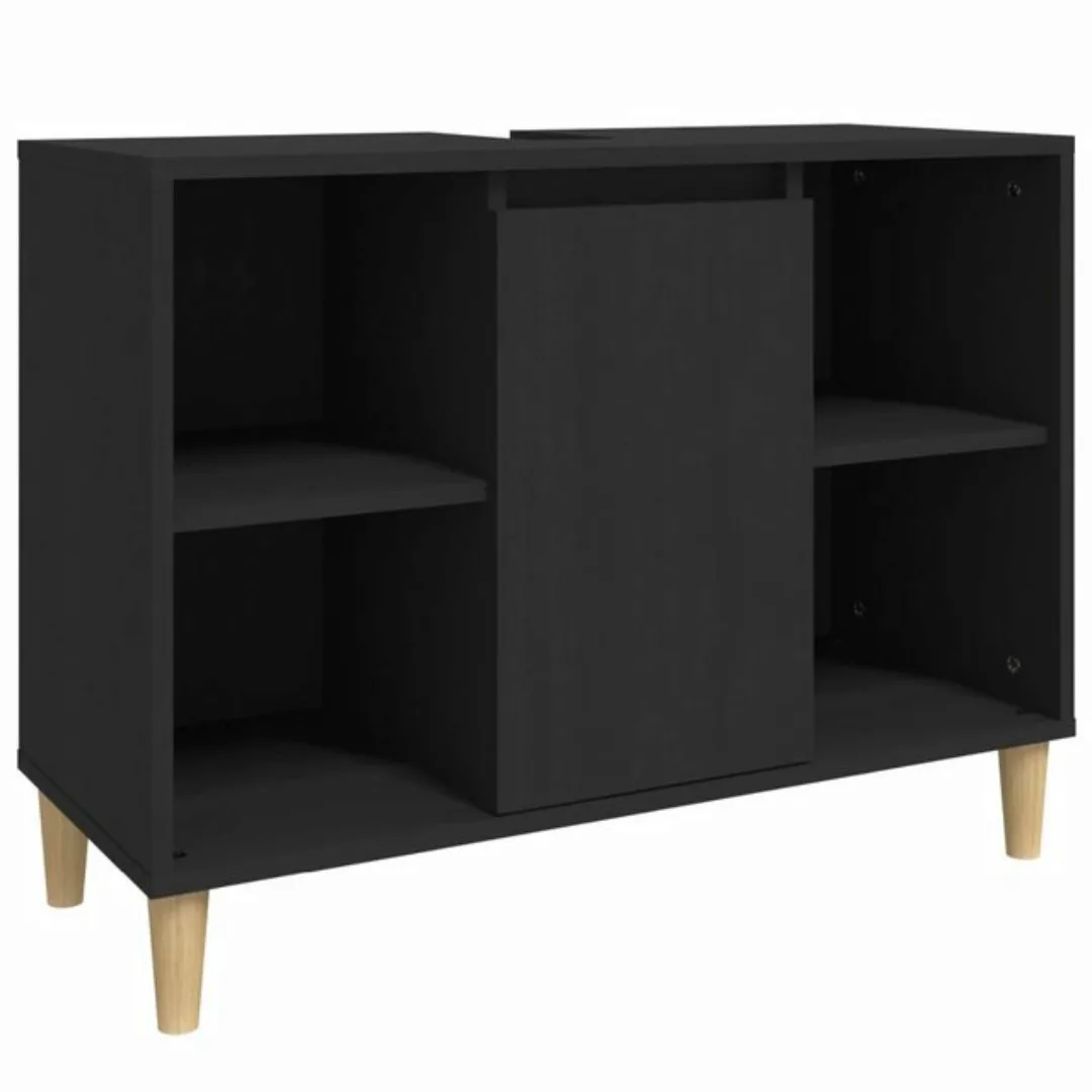 Vidaxl Waschbeckenunterschrank Schwarz 80x33x60 Cm Holzwerkstoff günstig online kaufen