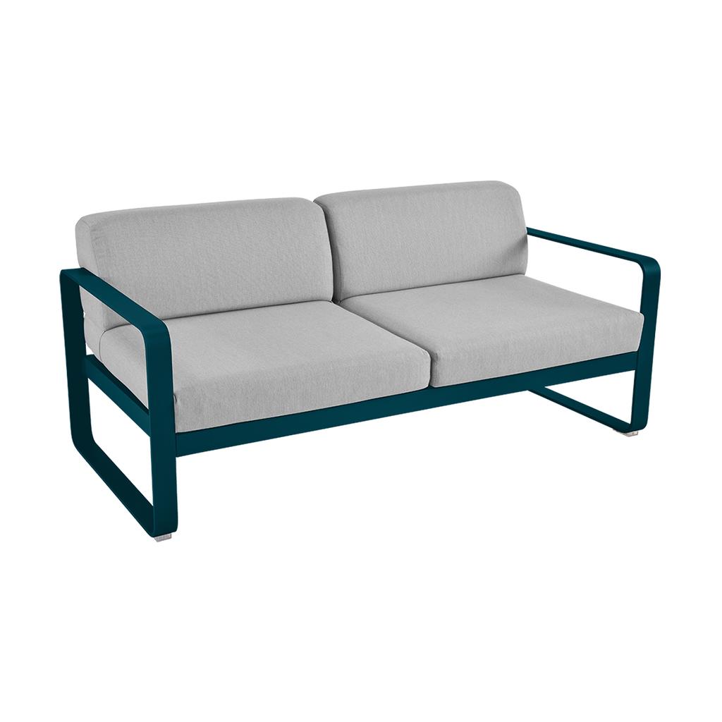 Bellevie Lounge-Sofa 2-Sitzer 21 Acapulcoblau 79 Flanellgrau günstig online kaufen