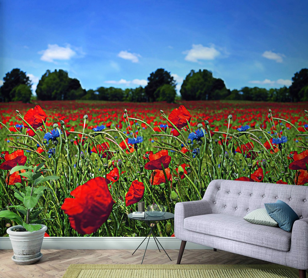 Marburg Vliestapete Floral Tulpen Rot-Grün 270 cm x 159 cm FSC® günstig online kaufen